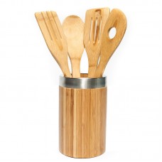 Sweet Home Collection 5 Piece High Quality Natural Bamboo Kitchen Utensil set SWET1739
